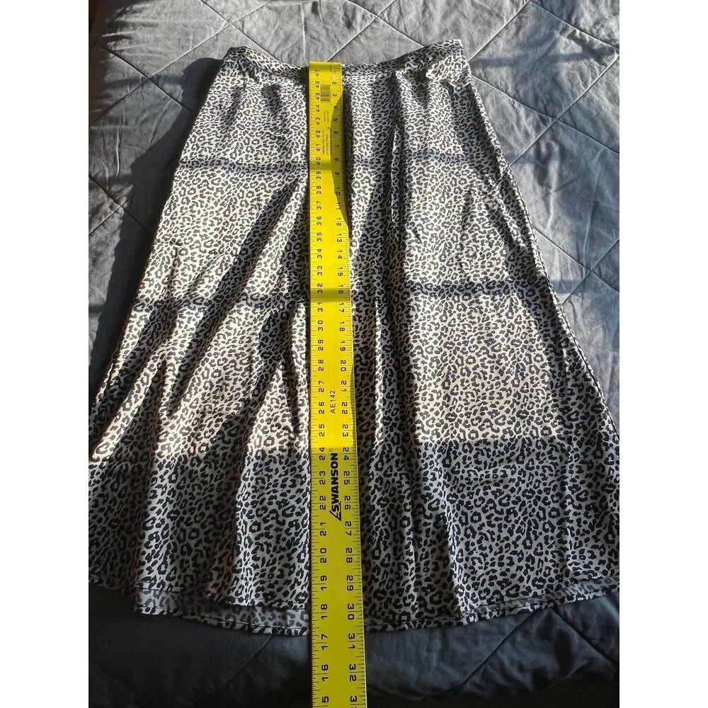 J Crew Leopard Print Satin Midi Skirt